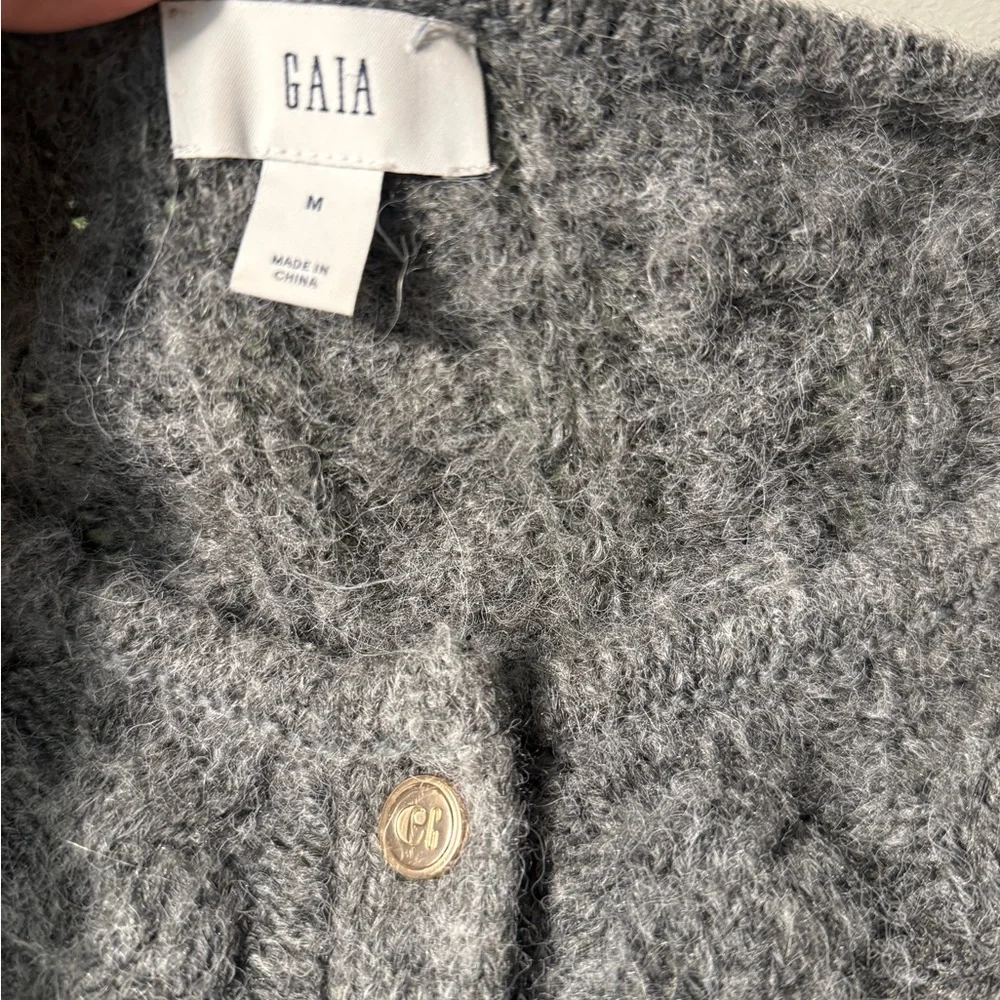 Cult Gaia Cable-Knit Cardigan in Gray - Picture 3 of 3